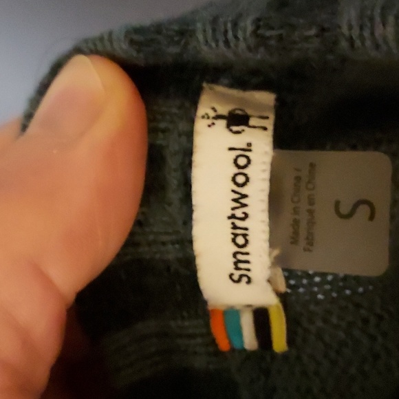 Smartwool hi-low hem ribbed raglan sleeve sweater grey blue crewneck sz small - Picture 8 of 8